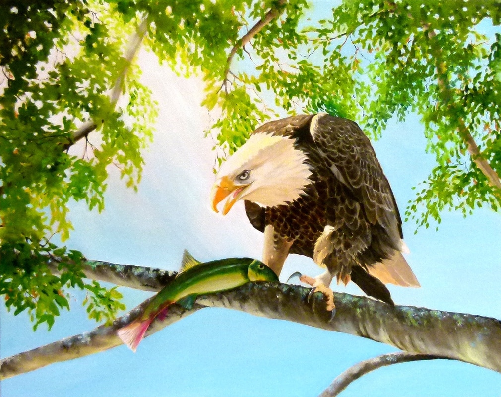 Painting of bald eagle by Linda Hunt